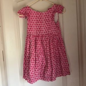 Girls Joules pink dot dress 8